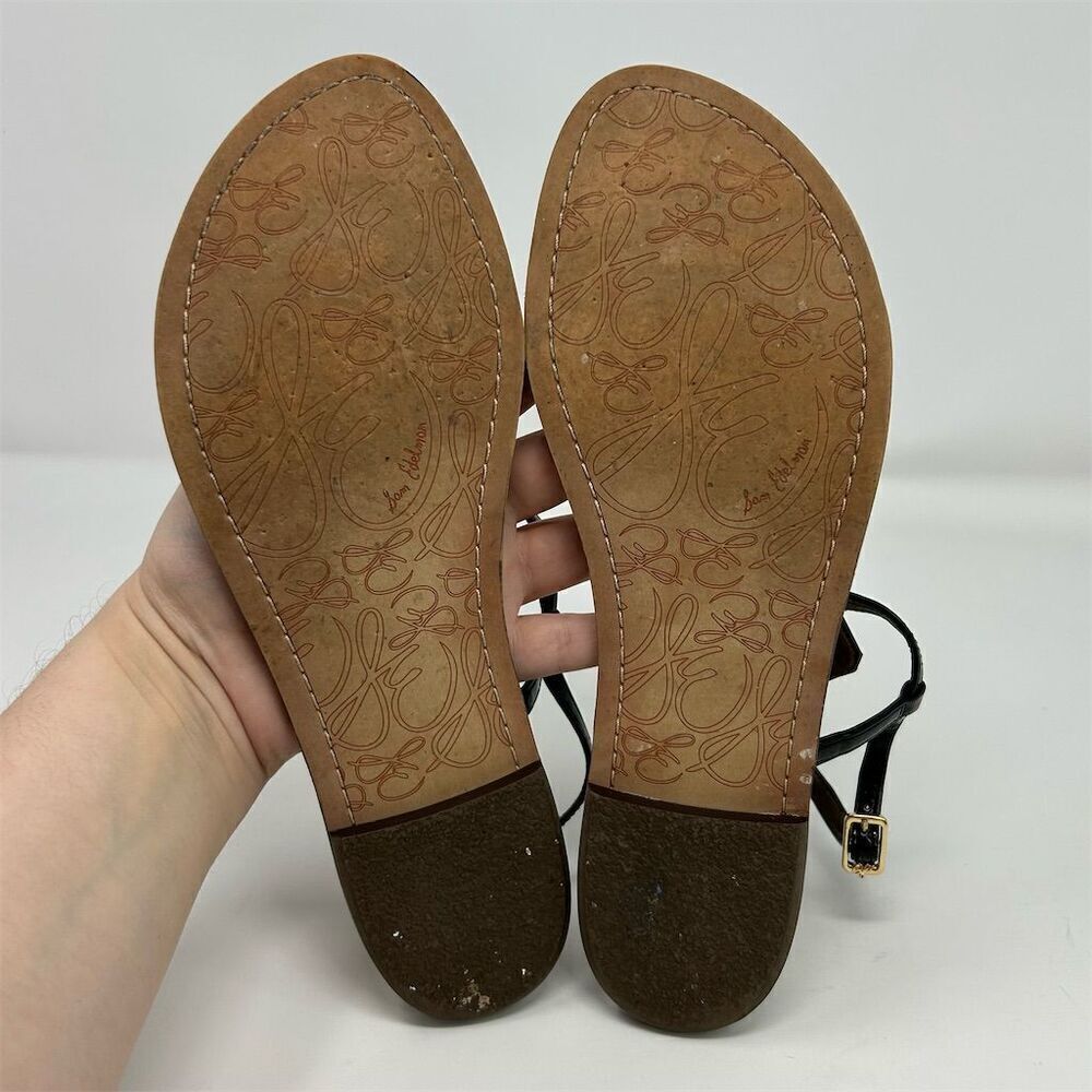 Sam Edelman Gigi Black Faux Leather Thong Sandals Size 10.5 Casual Summer - Picture 8 of 12